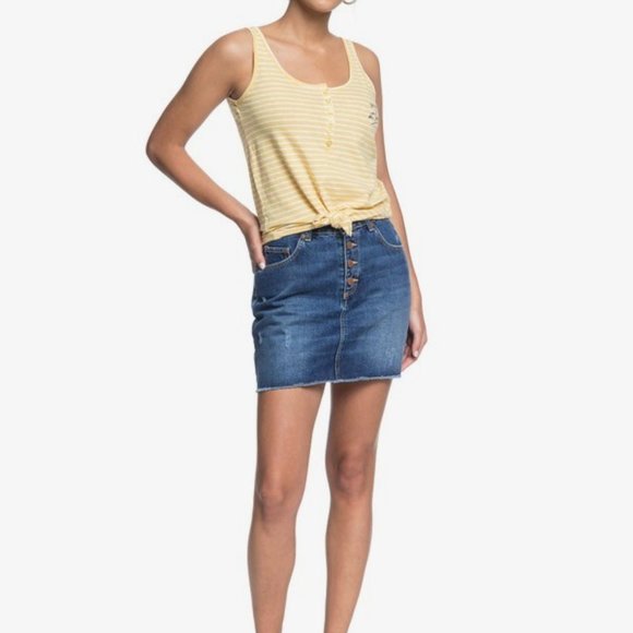 NWT Roxy stripe Tie-Front Tank Top - Picture 4 of 8